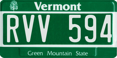 VT license plate RVV594
