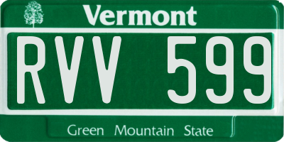 VT license plate RVV599