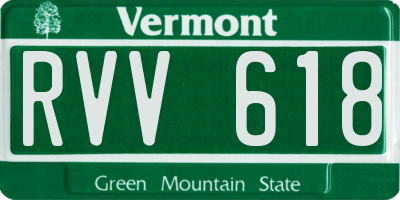 VT license plate RVV618