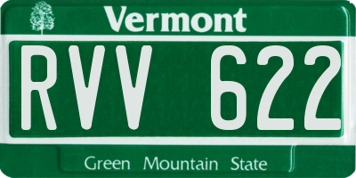 VT license plate RVV622