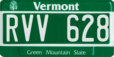 VT license plate RVV628