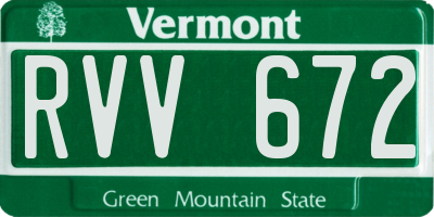 VT license plate RVV672