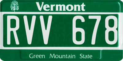 VT license plate RVV678