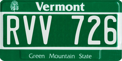 VT license plate RVV726