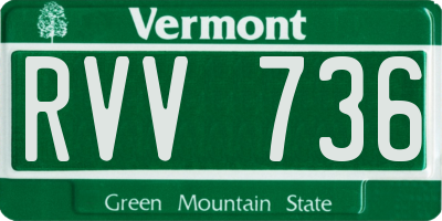 VT license plate RVV736