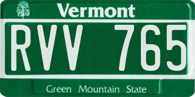 VT license plate RVV765