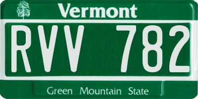 VT license plate RVV782