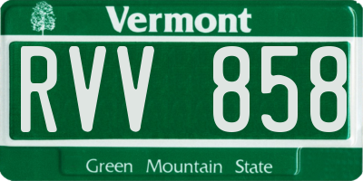 VT license plate RVV858