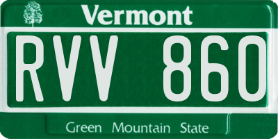 VT license plate RVV860