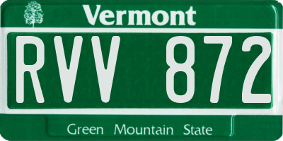 VT license plate RVV872