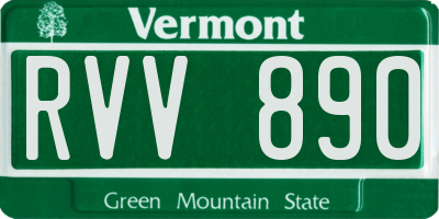 VT license plate RVV890