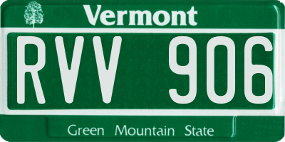 VT license plate RVV906