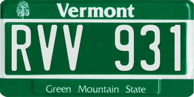 VT license plate RVV931