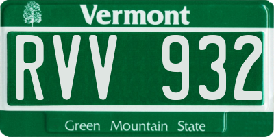 VT license plate RVV932