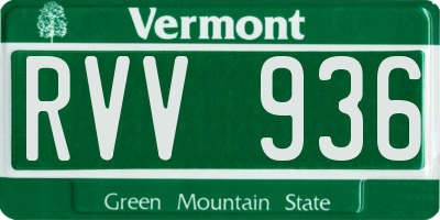 VT license plate RVV936