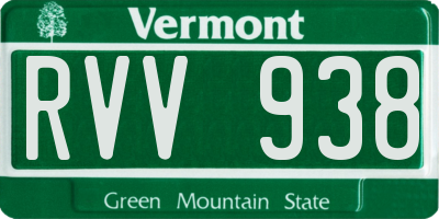 VT license plate RVV938
