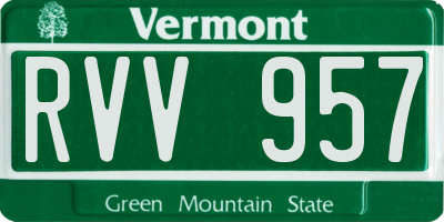 VT license plate RVV957