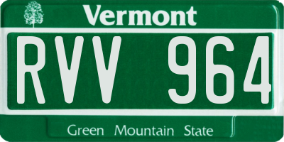 VT license plate RVV964