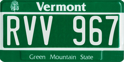 VT license plate RVV967