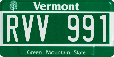 VT license plate RVV991