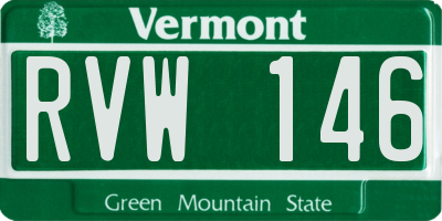 VT license plate RVW146