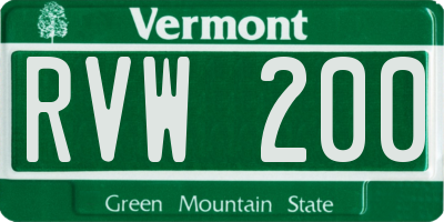 VT license plate RVW200