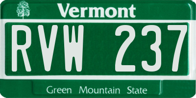 VT license plate RVW237