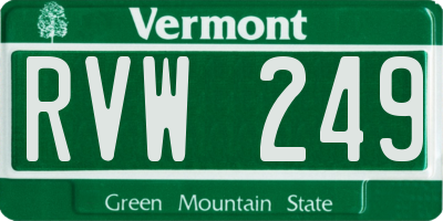 VT license plate RVW249