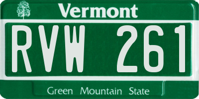 VT license plate RVW261
