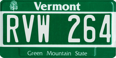 VT license plate RVW264