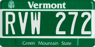 VT license plate RVW272
