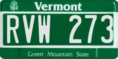 VT license plate RVW273