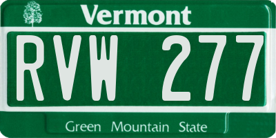 VT license plate RVW277