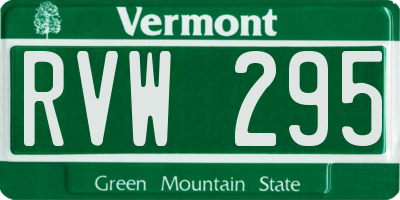 VT license plate RVW295