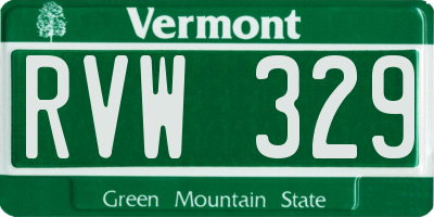 VT license plate RVW329