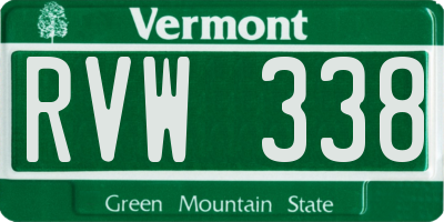 VT license plate RVW338