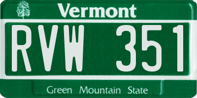 VT license plate RVW351