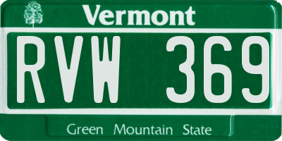 VT license plate RVW369