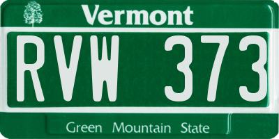 VT license plate RVW373
