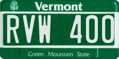 VT license plate RVW400