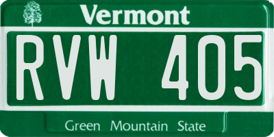 VT license plate RVW405