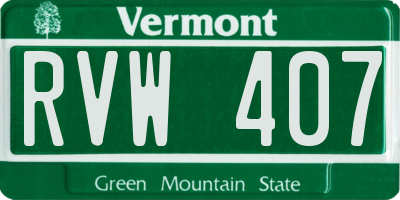 VT license plate RVW407