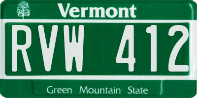 VT license plate RVW412