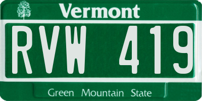 VT license plate RVW419