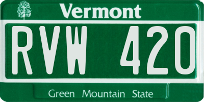 VT license plate RVW420