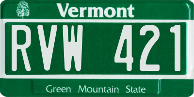 VT license plate RVW421