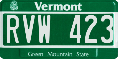 VT license plate RVW423