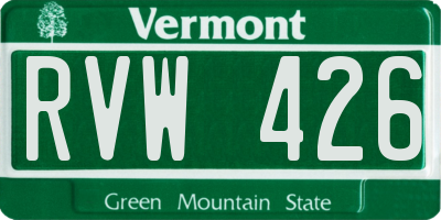 VT license plate RVW426