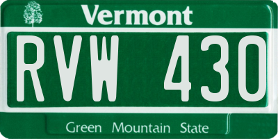 VT license plate RVW430