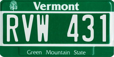 VT license plate RVW431